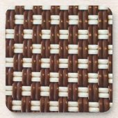 Brauner und weißer Korb Untersetzer (Vorderseite)