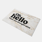 Brauner und weißer Marmor hoffen, dass Sie Weinsch Fußmatte (Schrägansicht)