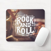 Brauner und weißer moderner Rock und Roll Mousepad (Mit Mouse)