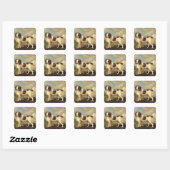 Brauner und weißer Norfolk oder Wasser Spaniel, 17 Quadratischer Aufkleber (Blatt)