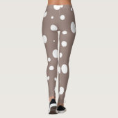 Brauner und weißer Polka-Dot Leggings (Rückseite)
