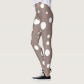 Brauner und weißer Polka-Dot Leggings (Links)
