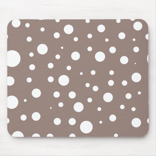 Brauner und weißer Polka-Dot Mousepad (Vorne)
