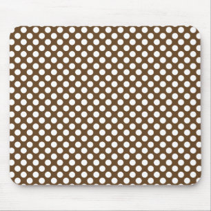Brauner und weißer Polka-Dot Mousepad