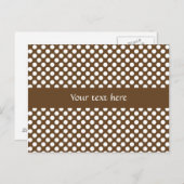 Brauner und weißer Polka-Dot Postkarte (Vorne/Hinten)
