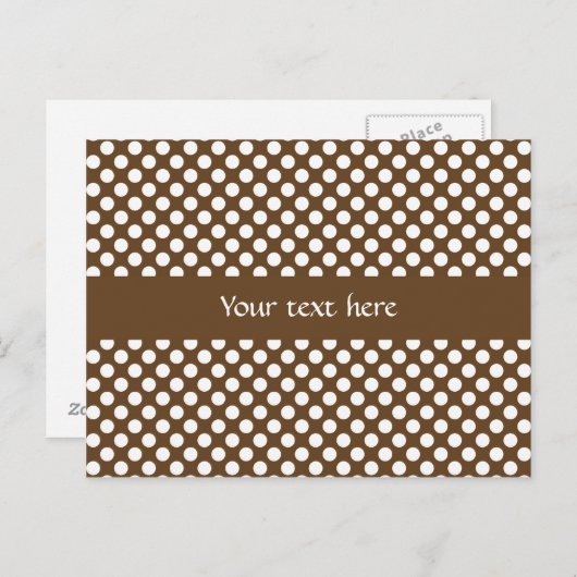 Brauner und weißer Polka-Dot Postkarte (Vorne/Hinten)