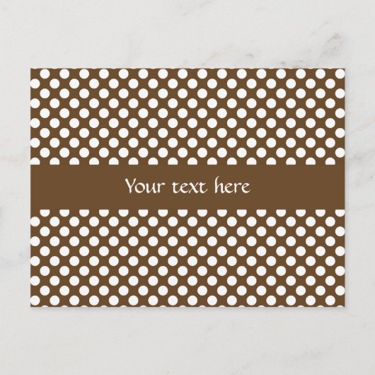 Brauner und weißer Polka-Dot Postkarte (Vorderseite)