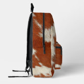 Brauner und weißer realistischer Cowhitdruck Bedruckter Rucksack (Links)