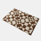 Brauner und weißer Stechpalme Fußmatte (Schrägansicht)