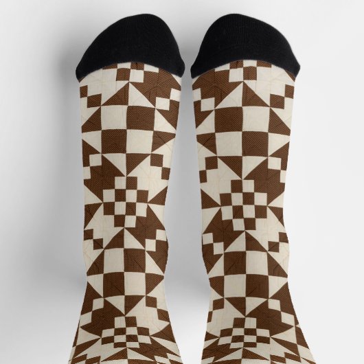 Brauner und weißer Stechpalme Socken (Oben)