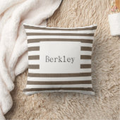 Brauner und weißer Streifen Kissen (Decke)