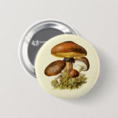 Brauner Vintage-Pilz Button (Vorne & Hinten)