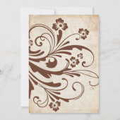 Brauner Vintager Blumenzauber Einladung zur Hochze (Rückseite)