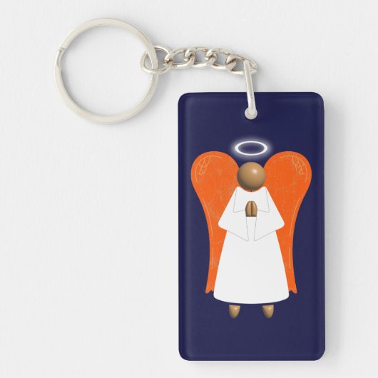 Brauner Wächter Angel (beidseitig) Schlüsselanhänger (Vorderseite)