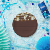 Brauner Wald und Streichellichter Land Rustikales Pappteller (Party)