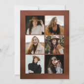 Brauner Wasserfarben Arch 7 Foto Collage Abschluss Ankündigung (Rückseite)