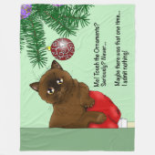 Brauner Weihnachtsbaumschmuck-Kater Fleecedecke (Vorderseite)