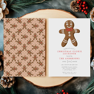 Brauner Weihnachtsmann-Keks-Tausch-Weihnachten Einladung