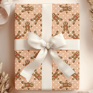 Brauner Weihnachtsmann mit Punkten aus Lebkuchen W Geschenkpapier