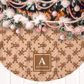 Brauner Weihnachtsmann-Monogramm-Weihnachten Polyester Weihnachtsbaumdecke