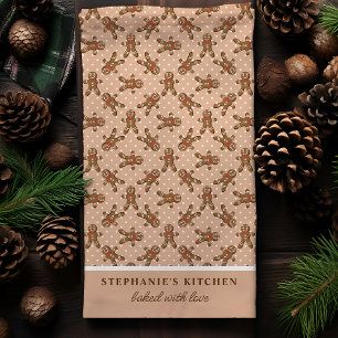 Brauner Weihnachtsmann-Punktmuster-Benutzerdefinie Geschirrtuch