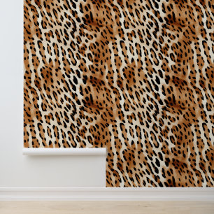 Brauner Weißcreme Leopard Tapete