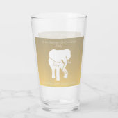 Brauner weißer Elefant-Geschenk-Austausch benutzer Glas (Rückseite)