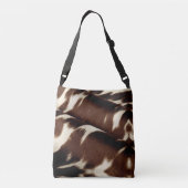 Brauner, weißer Kuhdruck Tragetaschen Mit Langen Trägern (Rückseite)