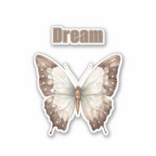 Brauner Weißer Traum Schmetterling Aufkleber