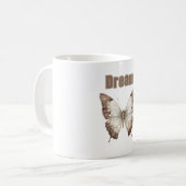 Brauner Weißer Traum Schmetterling Kaffeetasse (Vorderseite Links)