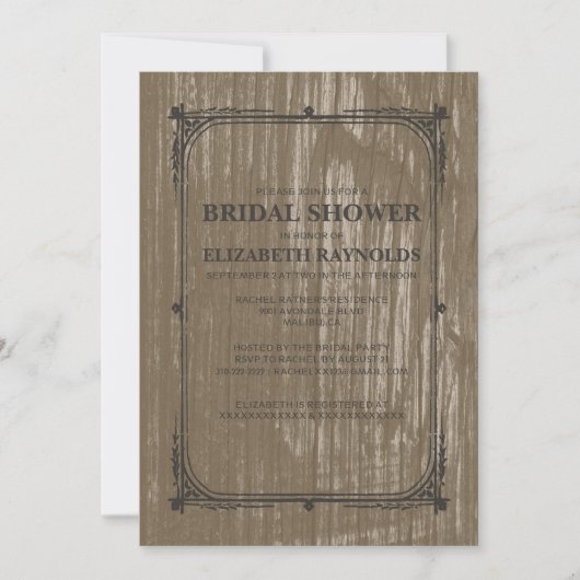 Brauner Western Brauerei Brautdusche Einladungen (Vorderseite)