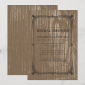 Brauner Western Brauerei Brautdusche Einladungen (Vorne/Hinten)