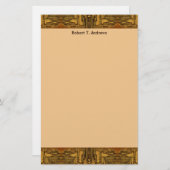 brauner Western Briefpapier (Vorne/Hinten)