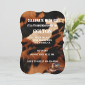 Brauner Western Cowhide Einladung (Stehend Vorderseite)