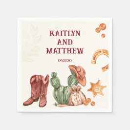 brauner Western elegante rustikale Hochzeit Serviette