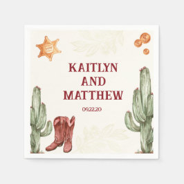 Brauner Western Schöne rustikale Hochzeit Serviette