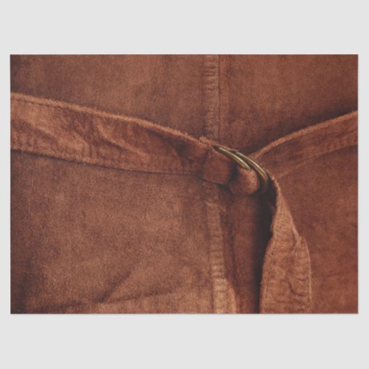 Brauner Wildleder mit Schnürpapier und Schnürpapie Seidenpapier (Vorderseite)