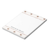 Brauner Zucker Blush Rosa Glitzer Herzen Notizblock (Rotiert)