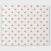 Brauner Zucker Glitter Herzen Liebe Valentinstag Geschenkpapier (Flach)