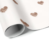 Brauner Zucker Glitter Herzen Liebe Valentinstag Geschenkpapier (Rolleneckpunkt)