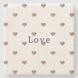 Brauner Zucker Glitter Herzen Liebe Valentinstag Steinuntersetzer