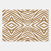 Brauner Zucker Neutral Zebra Geschenkpapier Set (Vorderseite 3)
