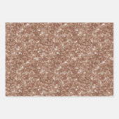 Brauner Zucker Rosa Glitter Herzen Geburtstag Geschenkpapier Set (Vorderseite 3)