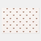 Brauner Zucker Rosa Glitter Herzen Geburtstag Geschenkpapier Set (Vorderseite)