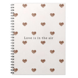Brauner Zucker Rosa Glitzer Herzen  Notizblock