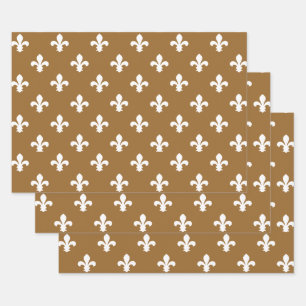 Brauner Zucker Southern Cottage Fleur de Lys Geschenkpapier Set