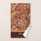 Braunes Abstraktes Cosmos-Monogramm Badhandtuch Set (Handtuch)