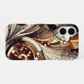 Braunes abstraktes Muster iPhone-Hülle Slim iPhone 16 Hülle (Rückseite (Horizontal))
