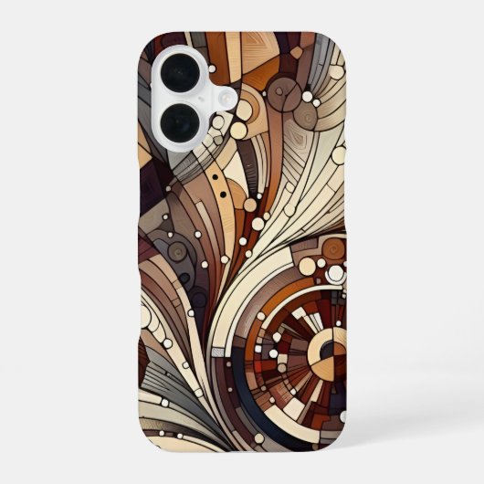 Braunes abstraktes Muster iPhone-Hülle Slim iPhone 16 Hülle (Rückseite)