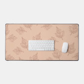 Braunes Ahorn Verlasse Vintages Linienmuster Schreibtischunterlage (Tastatur & Maus)